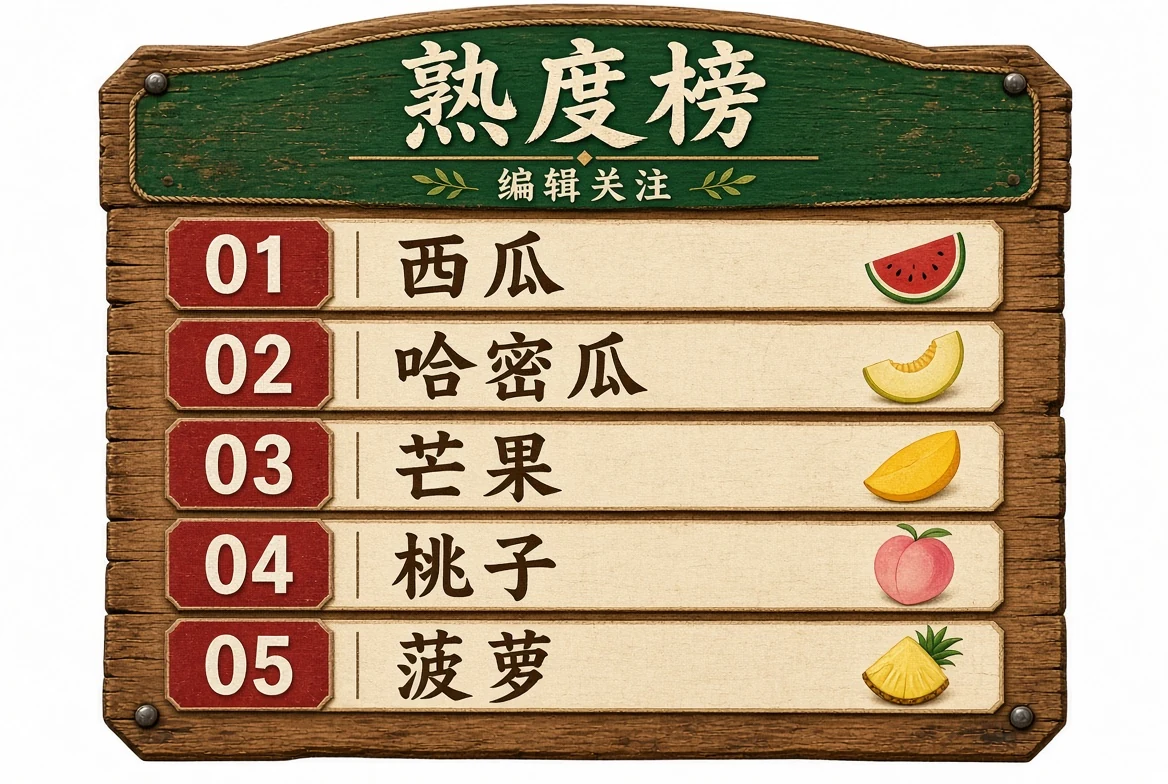 熟度榜栏目画面